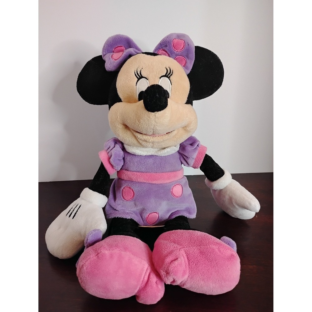 Disney Minnie Mouse Plush Purple Polka Dot Dress Stuffed Animal Just Play